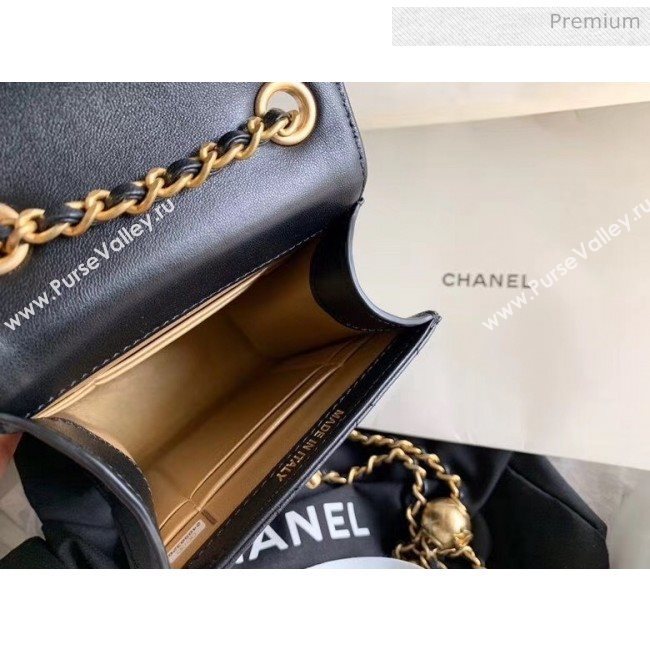 Chanel Quilted Leather Phone Holder with Metal Ball Black 2020 (XING-20062929)