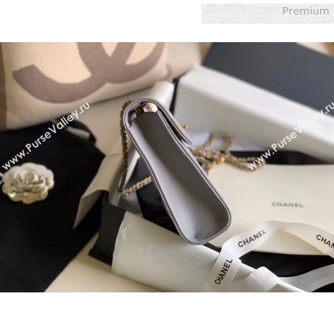 Chanel Quilted Leather Phone Holder with Metal Ball Gray 2020 (XING-20062931)