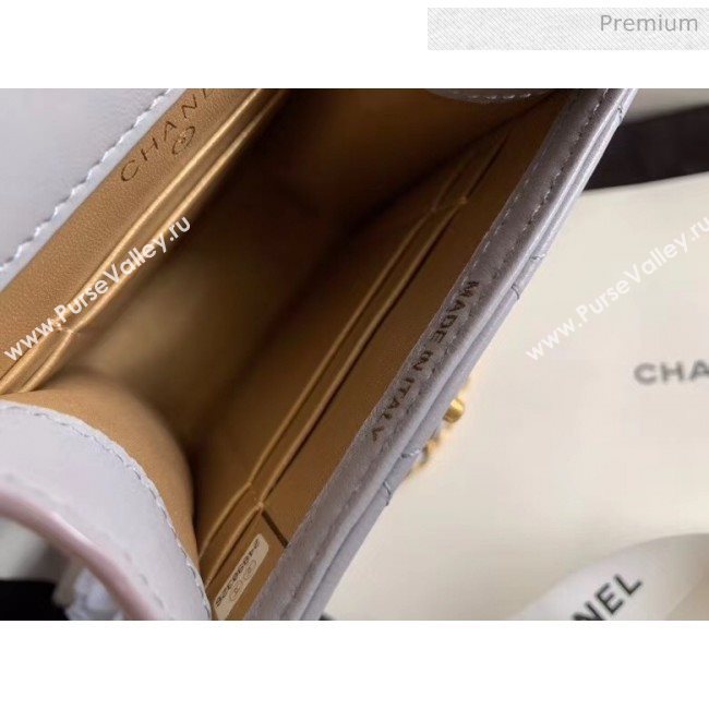 Chanel Quilted Leather Phone Holder with Metal Ball Gray 2020 (XING-20062931)