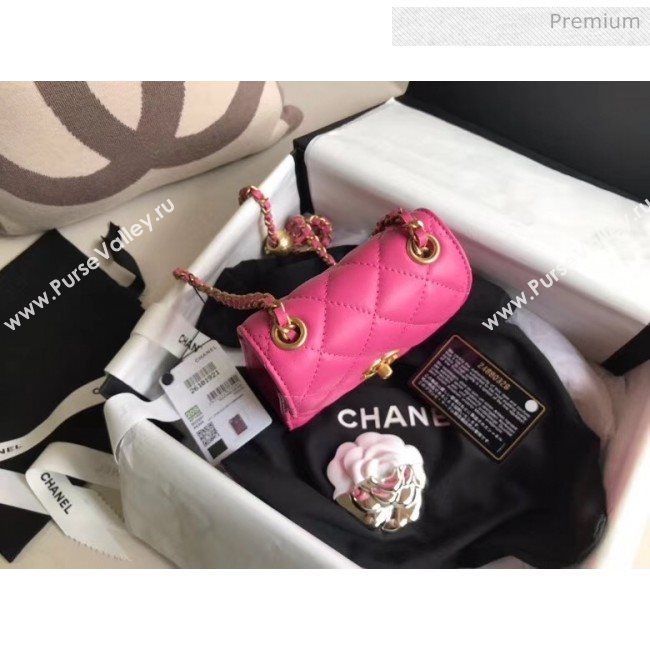 Chanel Quilted Leather Phone Holder with Metal Ball Pink 2020 (XING-20062930)