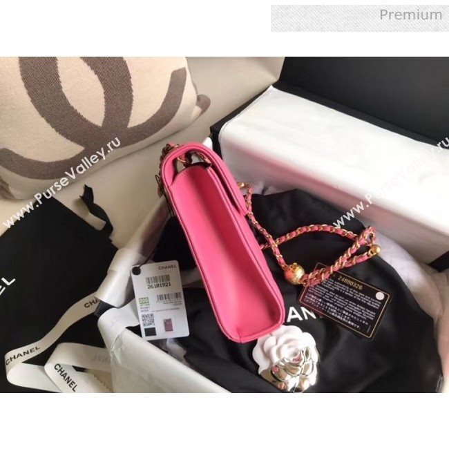 Chanel Quilted Leather Phone Holder with Metal Ball Pink 2020 (XING-20062930)