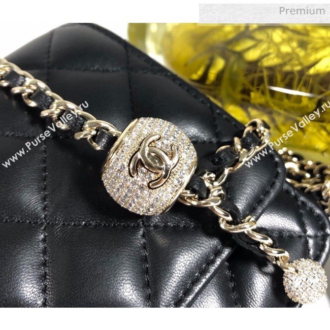 Chanel Quilted Leather Wallet on Chain WOC Crystal Ball AP1450 Black 2020 (YD-20063006)