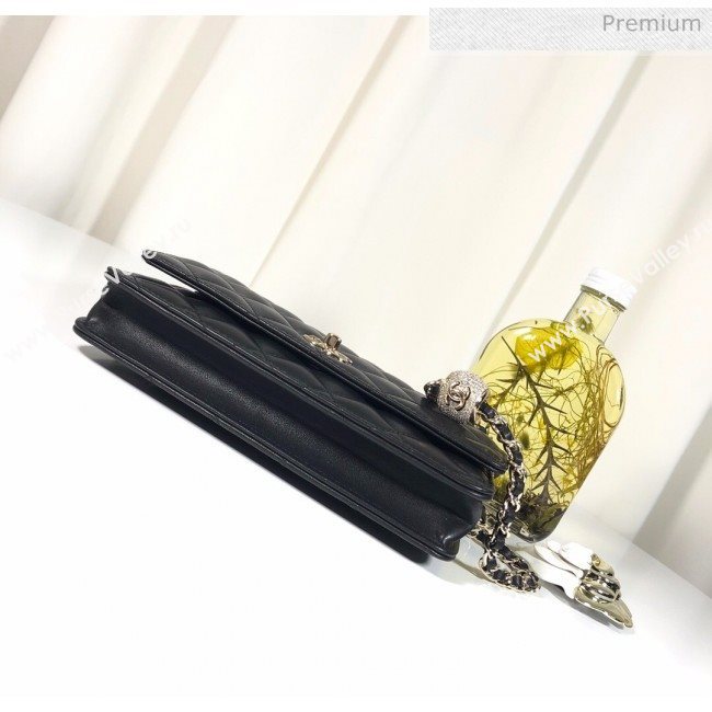 Chanel Quilted Leather Wallet on Chain WOC Crystal Ball AP1450 Black 2020 (YD-20063006)