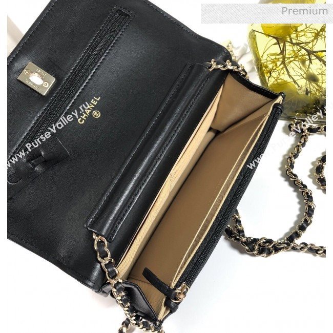 Chanel Quilted Leather Wallet on Chain WOC Crystal Ball AP1450 Black 2020 (YD-20063006)