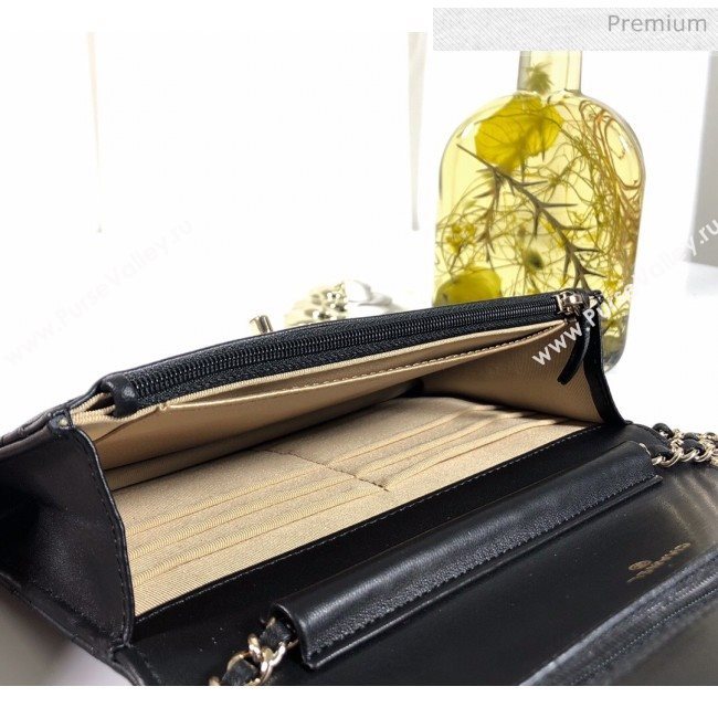 Chanel Quilted Leather Wallet on Chain WOC Crystal Ball AP1450 Black 2020 (YD-20063006)