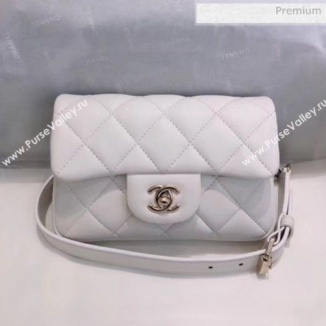 Chanel Quilted Leather Flap Waist Bag with Pearl Strap AP1122 White 2020 (YD-20063008)
