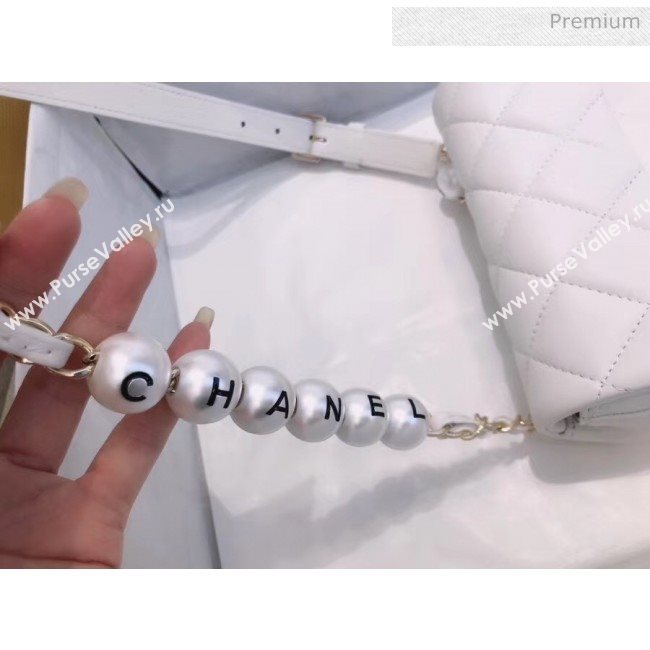 Chanel Quilted Leather Flap Waist Bag with Pearl Strap AP1122 White 2020 (YD-20063008)