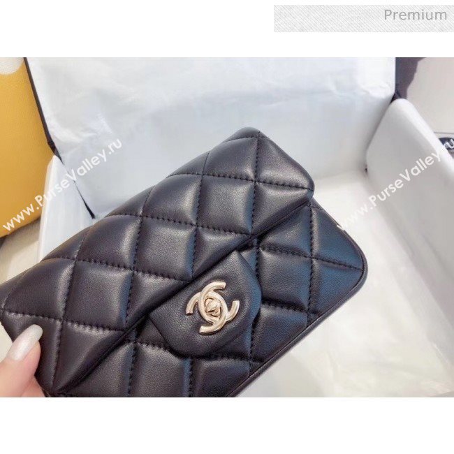 Chanel Quilted Leather Flap Waist Bag with Pearl Strap AP1122 Black 2020 (YD-20063007)