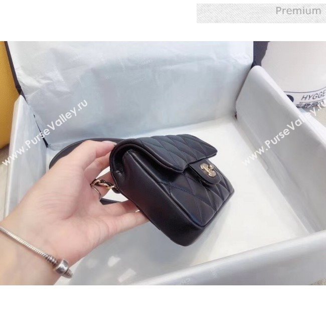 Chanel Quilted Leather Flap Waist Bag with Pearl Strap AP1122 Black 2020 (YD-20063007)