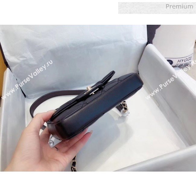 Chanel Quilted Leather Flap Waist Bag with Pearl Strap AP1122 Black 2020 (YD-20063007)