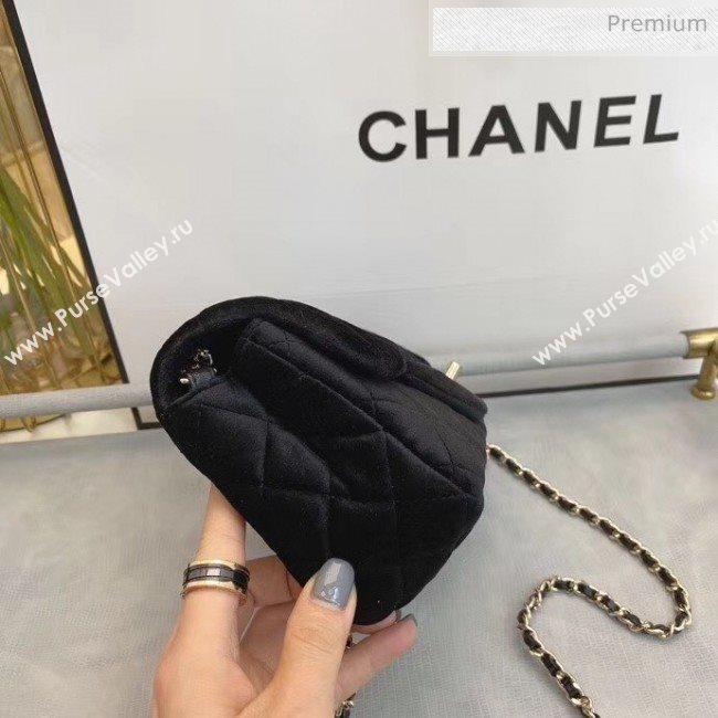 Chanel Quilted Velvet Flap Bag with Crystal Ball AS1787 Black 2020 (SMJD-20063018)