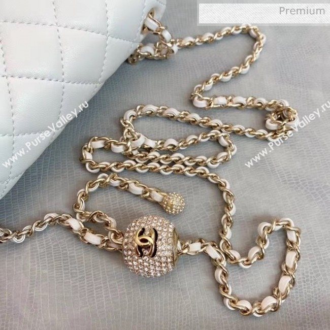 Chanel Quilted Leather Flap Bag with Crystal Ball AS1786 White 2020 (SMJD-20063014)