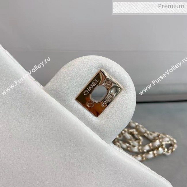Chanel Quilted Leather Flap Bag with Crystal Ball AS1786 White 2020 (SMJD-20063014)