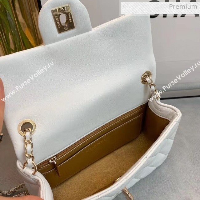 Chanel Quilted Leather Flap Bag with Crystal Ball AS1787 White 2020 (SMJD-20063015)