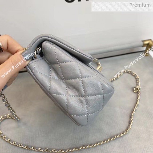Chanel Quilted Leather Flap Bag with Crystal Ball AS1786 Gray 2020 (SMJD-20063012)