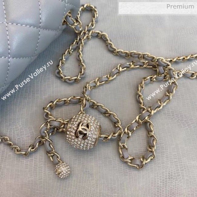 Chanel Quilted Leather Flap Bag with Crystal Ball AS1786 Gray 2020 (SMJD-20063012)