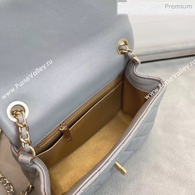 Chanel Quilted Leather Flap Bag with Crystal Ball AS1786 Gray 2020 (SMJD-20063012)