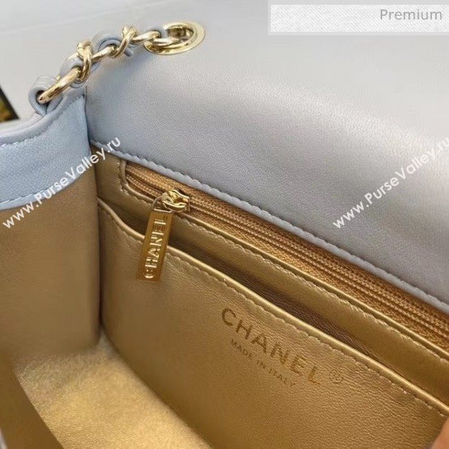 Chanel Quilted Leather Flap Bag with Crystal Ball AS1786 Gray 2020 (SMJD-20063012)