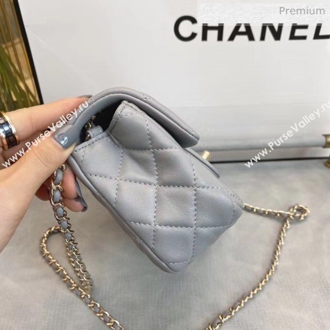 Chanel Quilted Leather Flap Bag with Crystal Ball AS1787 Gray 2020 (SMJD-20063013)