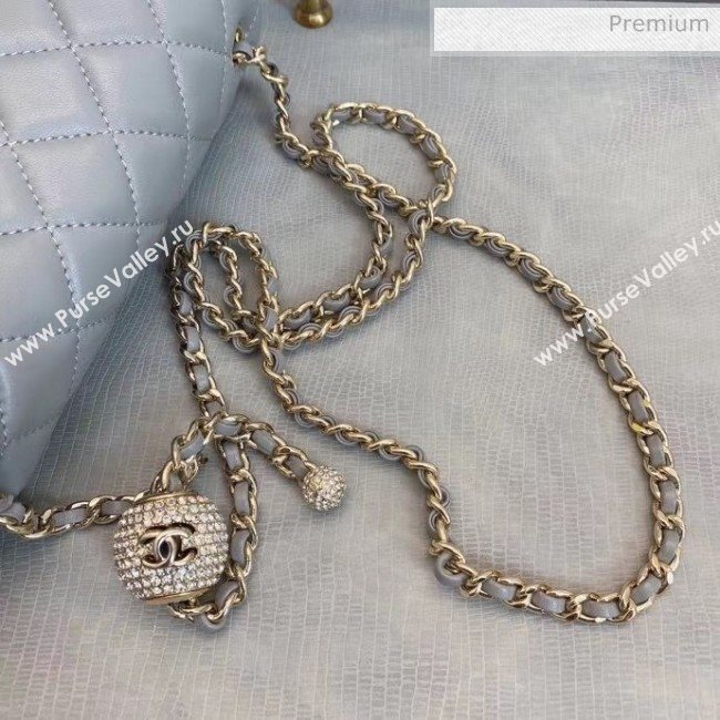 Chanel Quilted Leather Flap Bag with Crystal Ball AS1787 Gray 2020 (SMJD-20063013)