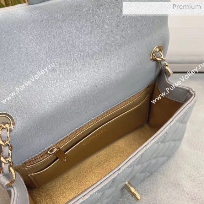 Chanel Quilted Leather Flap Bag with Crystal Ball AS1787 Gray 2020 (SMJD-20063013)