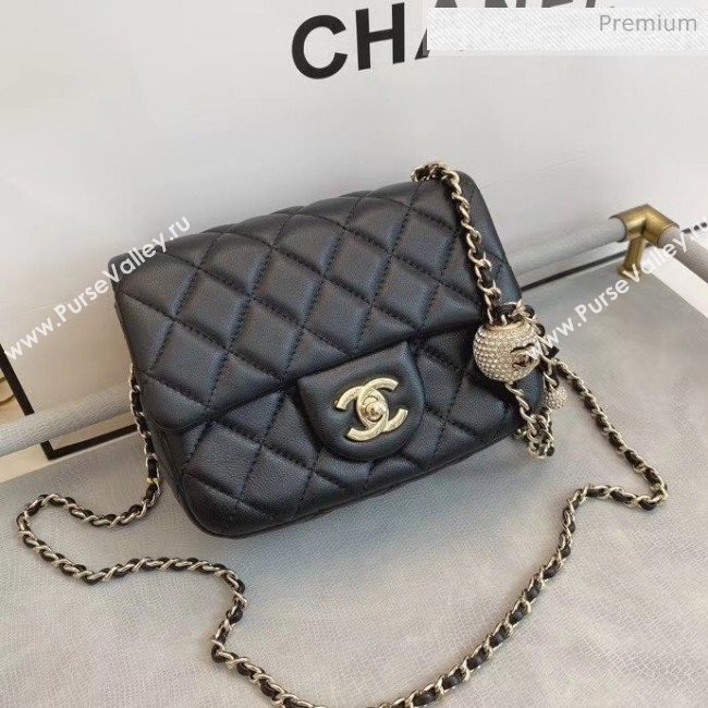 Chanel Quilted Leather Flap Bag with Crystal Ball AS1786 Black 2020 (SMJD-20063004)