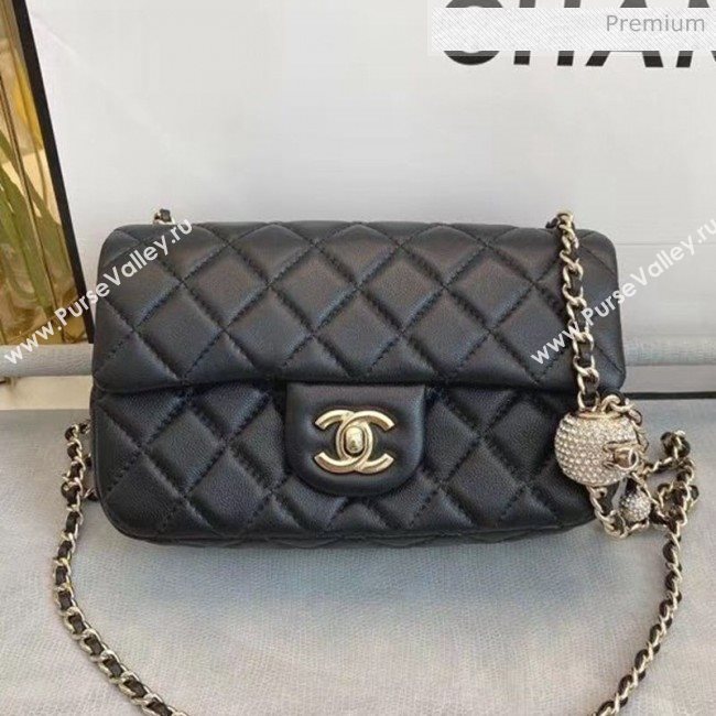 Chanel Quilted Leather Flap Bag with Crystal Ball AS1787 Black 2020 (SMJD-20063005)