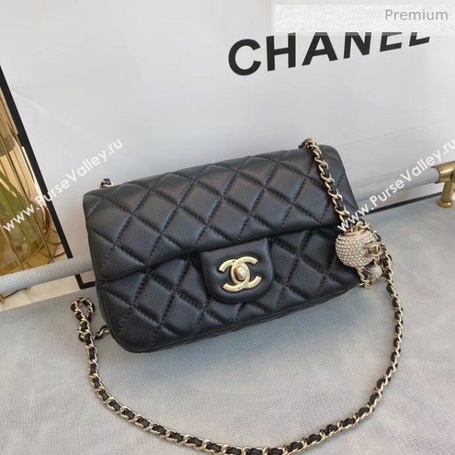 Chanel Quilted Leather Flap Bag with Crystal Ball AS1787 Black 2020 (SMJD-20063005)