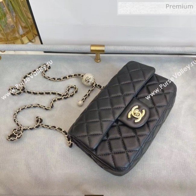 Chanel Quilted Leather Flap Bag with Crystal Ball AS1787 Black 2020 (SMJD-20063005)