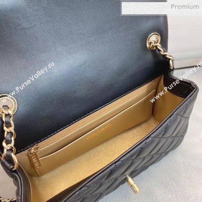 Chanel Quilted Leather Flap Bag with Crystal Ball AS1787 Black 2020 (SMJD-20063005)
