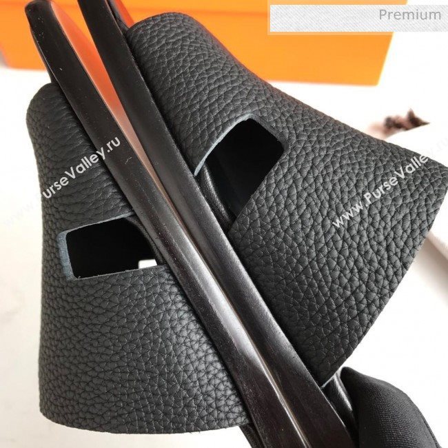 Hermes Izmir Sandal For Men in Togo Calfskin Black 2020 (Handmade) (MD-20062270)