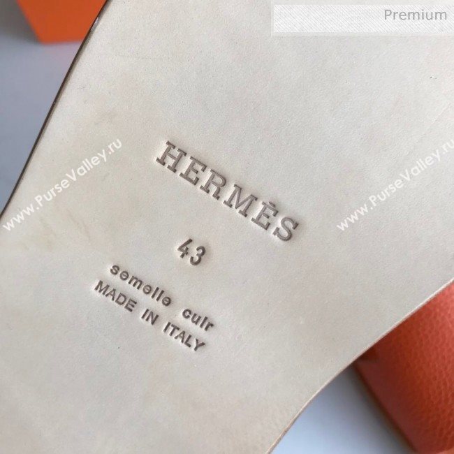 Hermes Izmir Sandal For Men in Togo Calfskin Orange 2020 (Handmade) (MD-20062271)