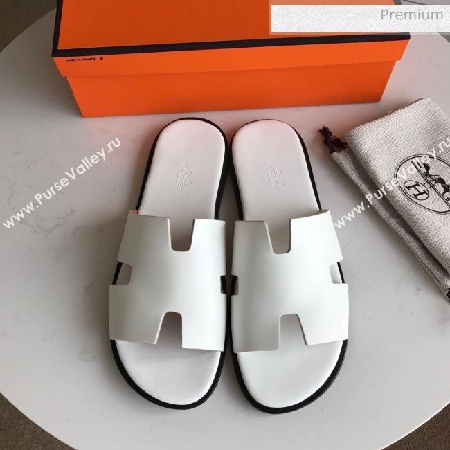 Hermes Izmir Sandal For Men in White Calfskin 2020 (Handmade) (MD-20062278)
