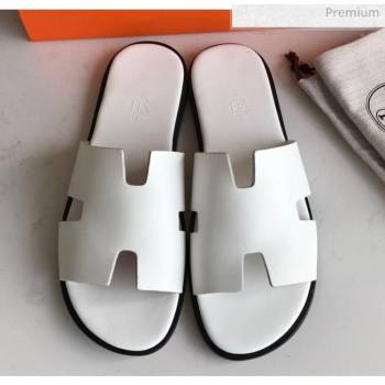 Hermes Izmir Sandal For Men in White Calfskin 2020 (Handmade) (MD-20062278)