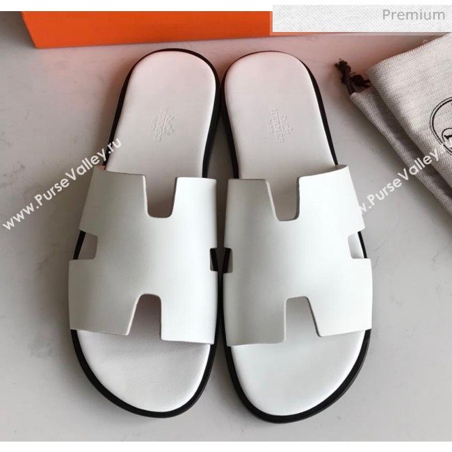 Hermes Izmir Sandal For Men in White Calfskin 2020 (Handmade) (MD-20062278)