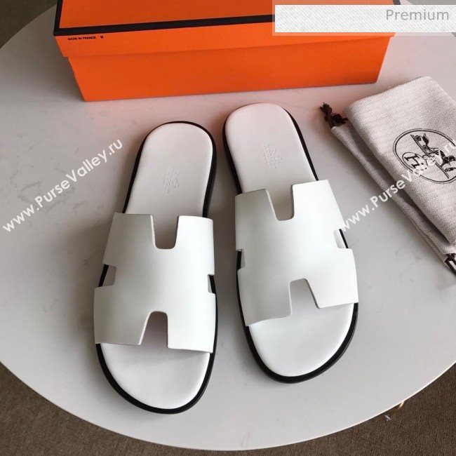 Hermes Izmir Sandal For Men in White Calfskin 2020 (Handmade) (MD-20062278)