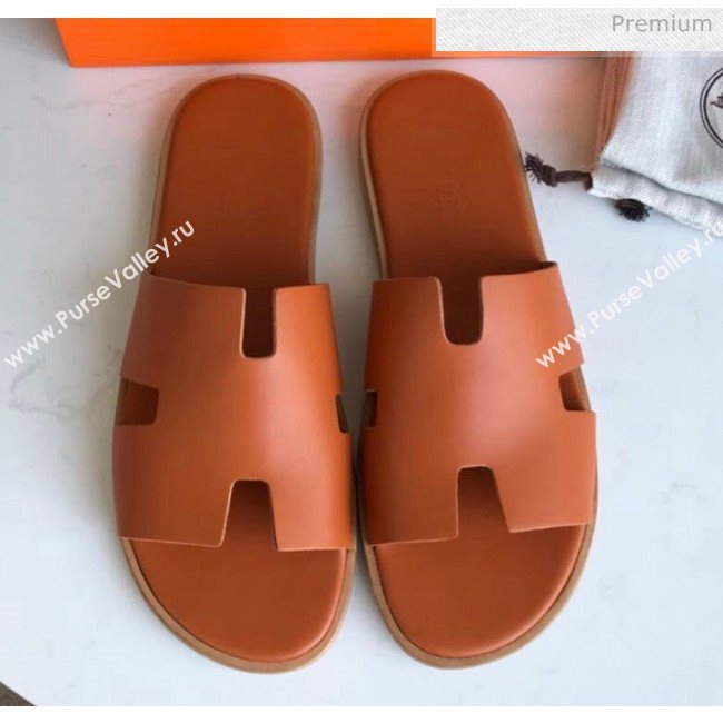 Hermes Izmir Sandal For Men in Calfskin Orange 2020 (Handmade) (MD-20062280)