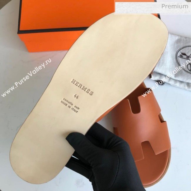 Hermes Izmir Sandal For Men in Calfskin Orange 2020 (Handmade) (MD-20062280)