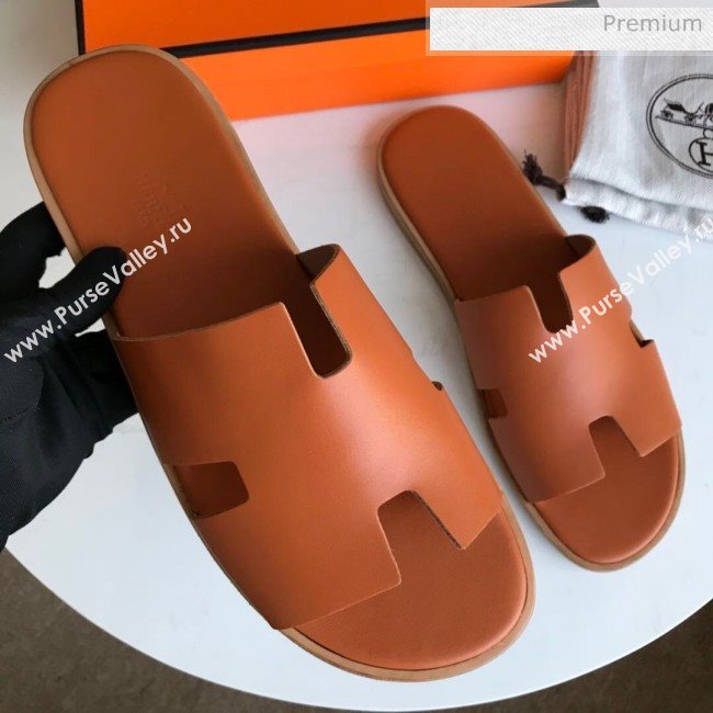 Hermes Izmir Sandal For Men in Calfskin Orange 2020 (Handmade) (MD-20062280)