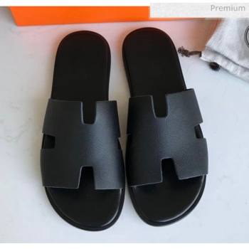 Hermes Izmir Sandal For Men in Epsom Calfskin Black 2020 (Handmade) (MD-20062283)