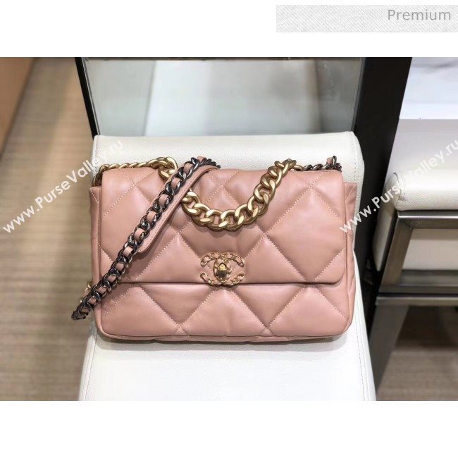 Chanel Lambskin Large Chanel 19 Flap Bag AS1161 Pink 2020 Top Quality (SMJD-20062361)