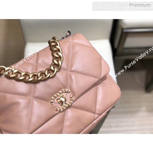 Chanel Lambskin Large Chanel 19 Flap Bag AS1161 Pink 2020 Top Quality (SMJD-20062361)