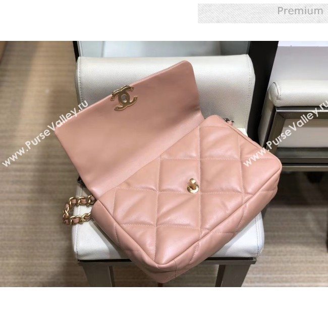 Chanel Lambskin Large Chanel 19 Flap Bag AS1161 Pink 2020 Top Quality (SMJD-20062361)