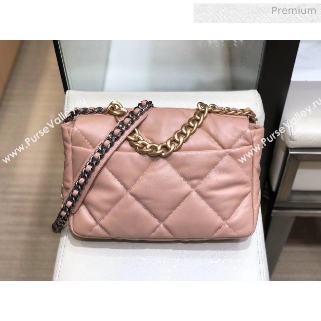 Chanel Lambskin Large Chanel 19 Flap Bag AS1161 Pink 2020 Top Quality (SMJD-20062361)