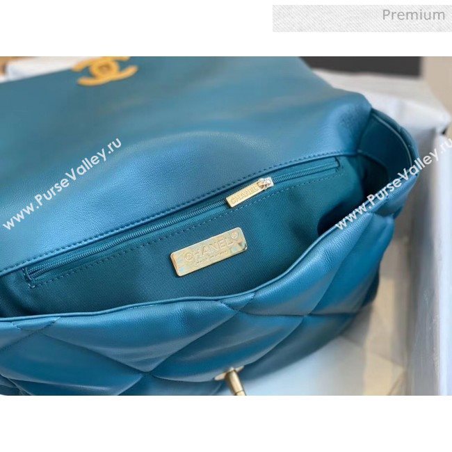 Chanel Lambskin Large Chanel 19 Flap Bag AS1161 Peacock Blue 2020 Top Quality (SMJD-20062362)