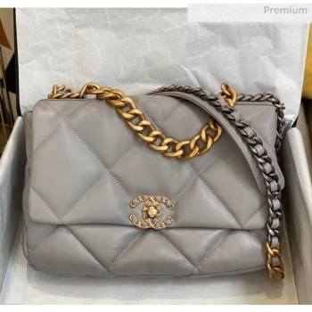 Chanel Lambskin Large Chanel 19 Flap Bag AS1161 Grey 2020 Top Quality (SMJD-20062364)
