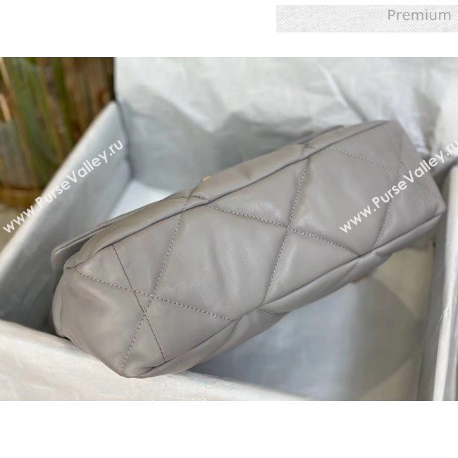 Chanel Lambskin Large Chanel 19 Flap Bag AS1161 Grey 2020 Top Quality (SMJD-20062364)