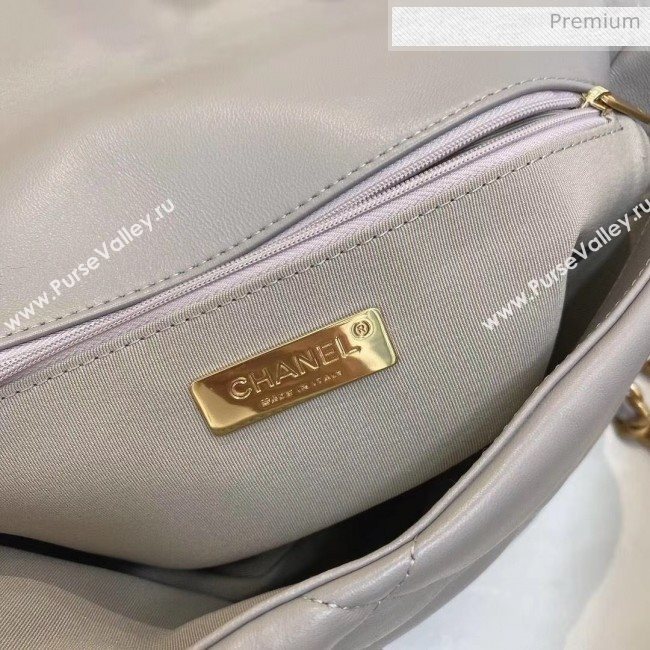 Chanel Lambskin Large Chanel 19 Flap Bag AS1161 Grey 2020 Top Quality (SMJD-20062364)