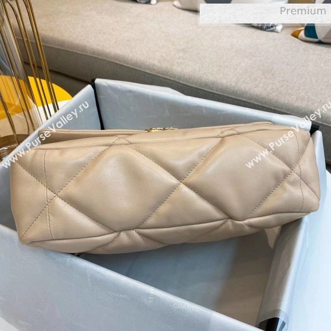 Chanel Lambskin Large Chanel 19 Flap Bag AS1161 Beige 2020 Top Quality (SMJD-20062363)