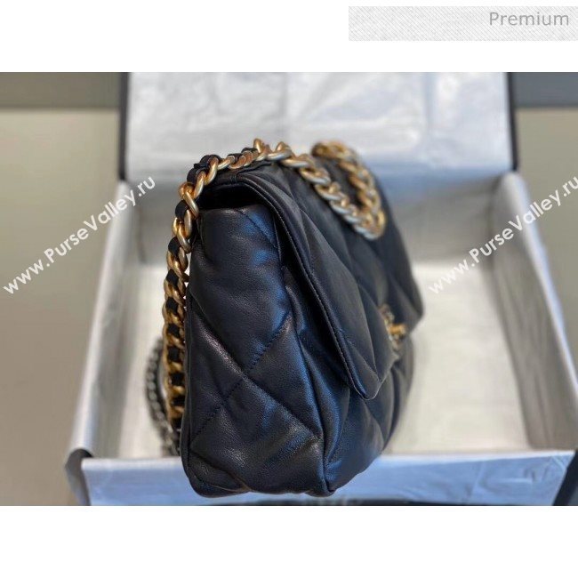 Chanel Lambskin Large Chanel 19 Flap Bag AS1161 Black 2020 Top Quality (SMJD-20062365)